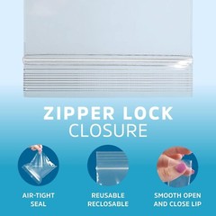 13″x18″ Clear Plastic Bags 4 Mil Extra Thick Zip Lock Seal Resealable Food Grade