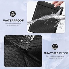 40pc Black Bubble Mailers 12×16 Large Padded Envelopes 12×15 Bubble Mailing Bag