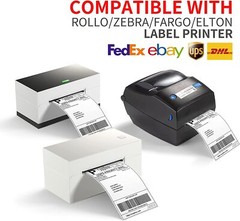 1000 4 x 6 Fanfold Direct Thermal Shipping Labels White For Zebra Rollo Printer