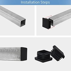 1 1×1 Square Tube End Cap Plastic Plugs 12 Pack, 1×1 1 Inch Square Tubing Plug