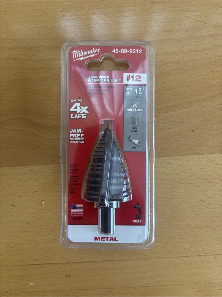 Milwaukee 48-89-9212 Jam-Free High Speed Steel Step Drill Bit 3/8 in