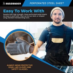 Sandbaggy Perforated Steel Sheet 12″ x 12″ – Perforated Metal Sheet – 20 Gauge
