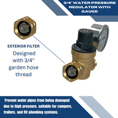 1 Piece XFITTING 3/4″ Water Pressure Regulator with Gauge