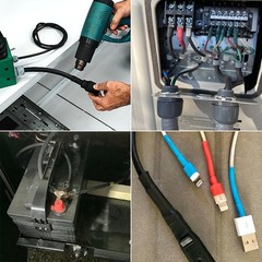 1-1/2in Heat Shrink Tubing 3:1 Dual Wall Waterproof Black Tube 5Ft Roll