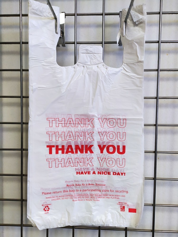 1000 HDPE Large T-Shirt Plastic Shopping Bags 11.5″x6.5″x21″ 15 MIC
