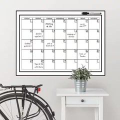 24 In. X 36 In. White Monthly Calendar Memo Board