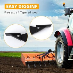 18″ Ripper Box Blade Shank w/ Black Powder Anti-Rust Finish for Plowing,Digging