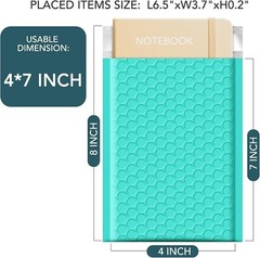 Poly Bubble Mailer 4×8″ 200pcs Small Padded Envelope Mailing Bags 4×7 Teal #000