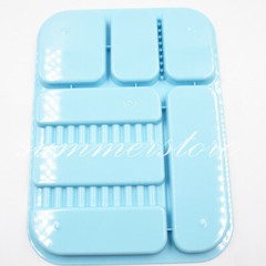 1 Pc Light Blue Dental 135ºC Autoclavable Plastic Divided Type Separate Trays
