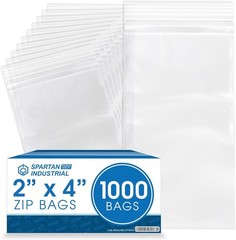 Clear Reclosable Zip Plastic Bags 2″ x 4″ 1000 Count for Packing and Storage