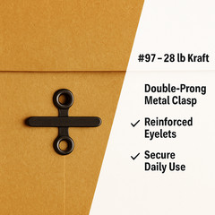 Quality Park 10×13 Kraft Clasp Envelopes #97 Brown 28lb Metal Mailing 10-300