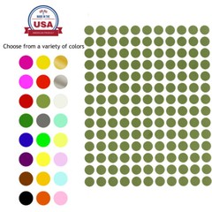 Color Coded Round Circle Map Dots Sticker 3/8 Inch Multi Colors Available 10mm