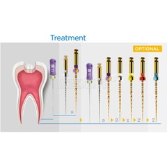 AZDENT Dental Endodontic Gold Taper NITI Rotary Files Engine Use 25mm 6PCS/Packs