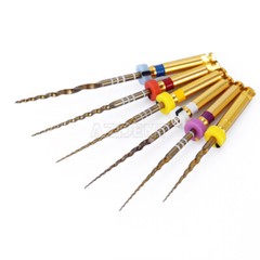 AZDENT Dental Endodontic Gold Taper NITI Rotary Files Engine Use 25mm 6PCS/Packs