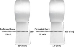 12″ Wide 700 feet Bubble Cushioning Wrap Roll Small Bubble Perforated Every 12″