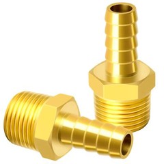 Brass Hose Barb Fitting -3/8 Inch Barb to 1/2 Inch Male NPT Adapter（Pack of 5）