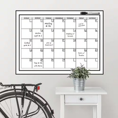24 In. X 36 In. White Monthly Calendar Memo Board