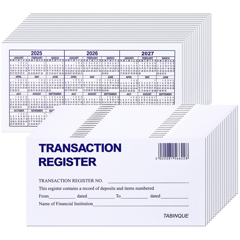 24 PCS Check Registers for Personal Checkbook, Easy to Read Checkbook