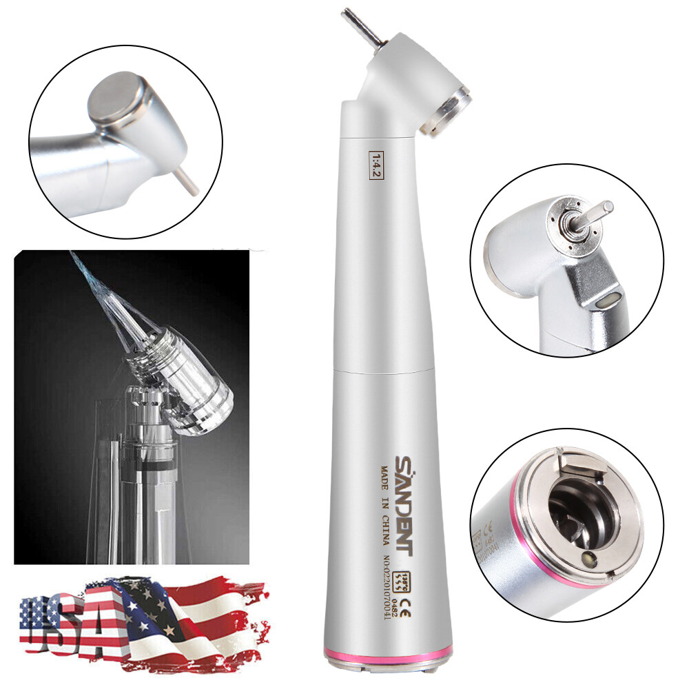Dental 45 Degree LED Contra Angle Surgical Handpiece 1:4.2 Increasing High Speed