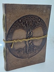 Handmade Leather Journal Celtic Tree of Life Embossed Valentine’s Gift Love
