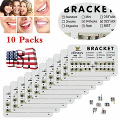 Yabangbang Dental Ortho Brackets Braces Mini/Standard MBT/Roth 022/018 Hooks 345