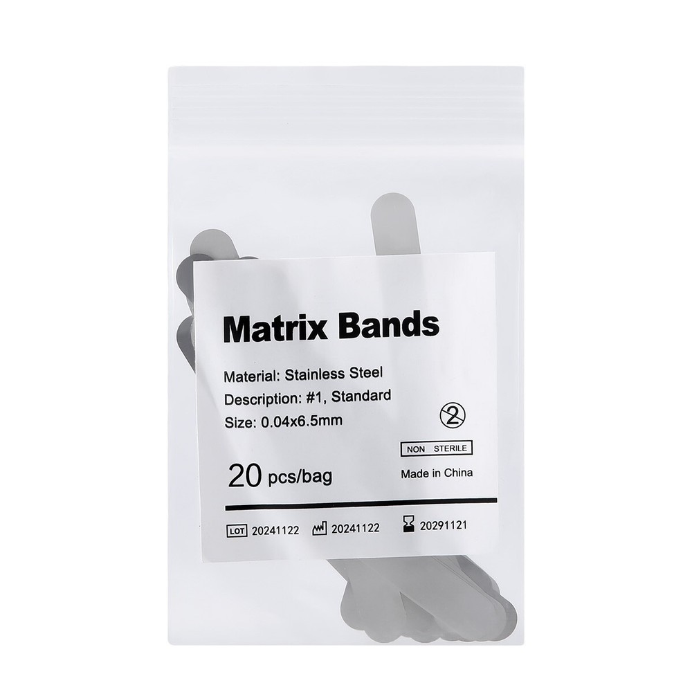 AZDENT Dental Matrix Bands Inch 0.04mm Regular Tofflemire Type 20pcs/bag