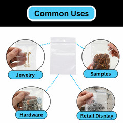 2 Mil Clear Reclosable Plastic Polybags 5″ x 8″ Top Seal w/ Hang Hole 2000 Packs