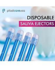PlastCare USA Disposable Saliva Ejectors Latex Free Non-Toxic Blue