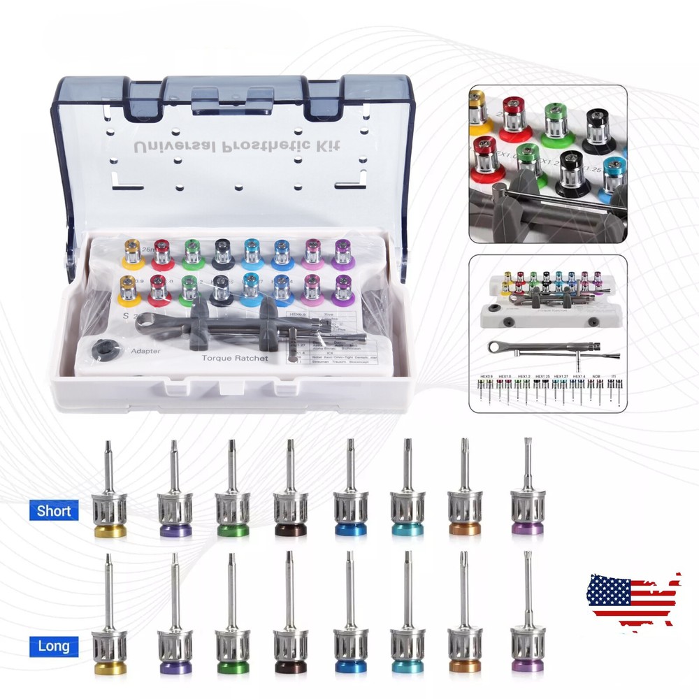 Dental Universal Implant Prosthetic Kit Torque Wrench Screw Drivers Remover st