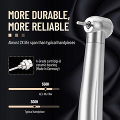 10x Triple Water Spray Dental High Speed Handpiece Push Button 4 Holes Autochuck