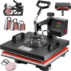 8 IN 1 Combo T-Shirt Heat Press 15″x15″ Transfer Machine Sublimation Swing Away