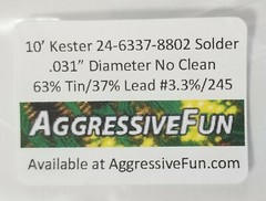 Kester No Clean Core Solder Assortment 63/37 5 Types .015″ to .031″ & 1.1%to3.3%