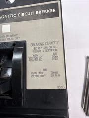 Square D 175A 3 Phase Pole Breaker 600V KAL36175 Line Load Lugs 175 Amp