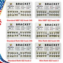 Yabangbang Dental Ortho Brackets Braces Mini/Standard MBT/Roth 022/018 Hooks 345