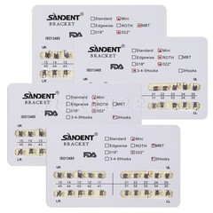 10 Packs Dental Metal Brackets Brace Mini/Standard Roth/MBT Slot.022 3/345 Hooks