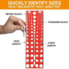 55PCS Thread Checker | Nut Bolt Size Gauge Metric SAE + Drill Bit Gauge Kit