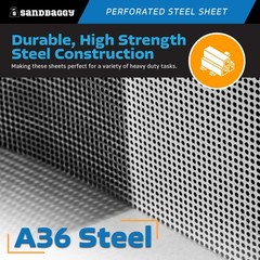 Sandbaggy Perforated Steel Sheet 12″ x 12″ – Perforated Metal Sheet – 20 Gauge