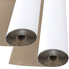 2 Pack 12 Feet x 35 Inch Corrugated Cardboard Roll White Single Face Corrugat…