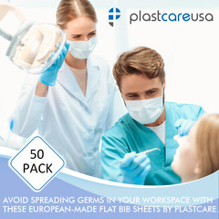Bag of 50 13″ x 18″ Disposable Dental Bibs, Tattoo Piercing Waterproof Patient