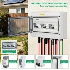 3 in 3 Out Solar Combiner Box,PV Combiner Box with 20A PV Fuse,DC 20A Circuit…