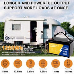 12V 100Ah LiFePO4 Lithium Battery Cycle Deep Built-in BMS for Solar RV Off-grid