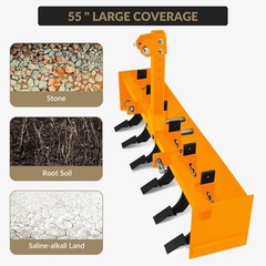 55″ Box Blade for Tractor,Box Scraper for Tractor 3 Point Hitch Box Blade Yellow