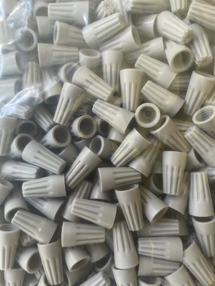 1000 GRAY STRAIGHT SCREW ON WIRE CONNECTORS 1,000 NUTS