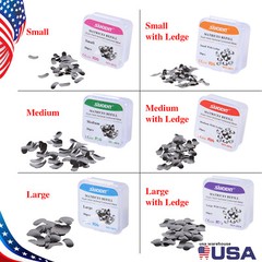 50 Pcs Dental Metal Matrices Matrix Band Sectional Contoured Refill S/M/L 35μm