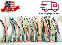 6″ Gray Assembled Deutsch 2,3,4,6,8,12 Pin,14 AWG or 16 AWG