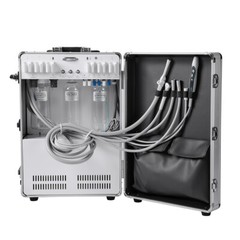 FDA Portable Dental Mobile Delivery Unit With Air Compressor Strong Suction 4H