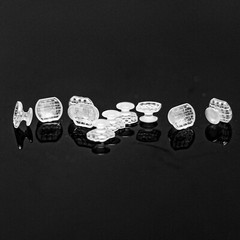 10 Pcs/Pack Dental Ortho Ceramic Clear Lingual Button Bondable Rectangular Base