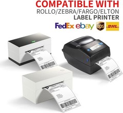 4″x6″ Direct Thermal Shipping Labels for Zebra & Rollo Printer Fanfold and Rolls