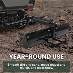 40″ Steel Adjustable Behind Box Scraper For Lawn Garden Tractors