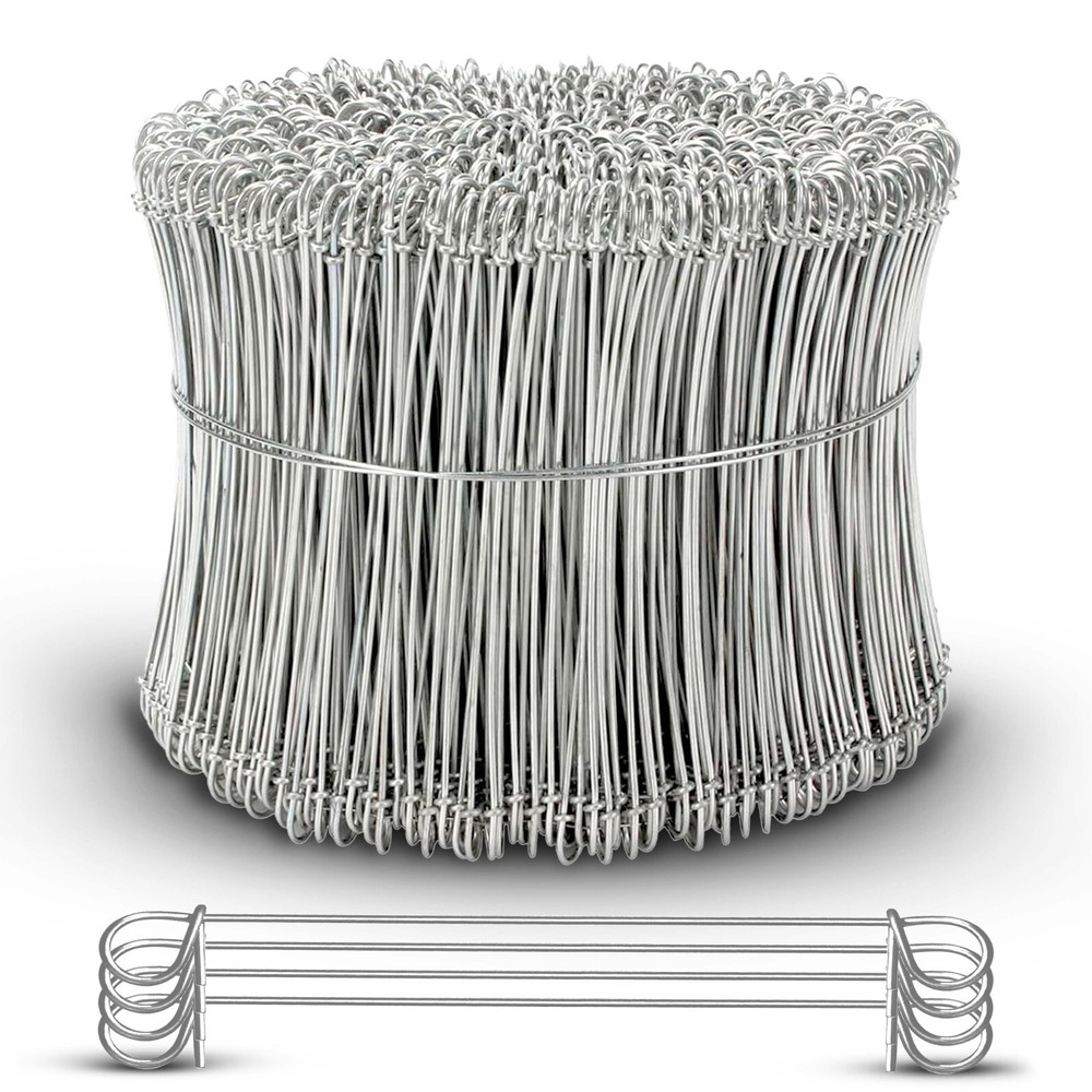 8 Inch x 1000pc STAINLESS STEEL Double Loop Rebar Wire Ties, 16 Gage, SIMBASTEEL